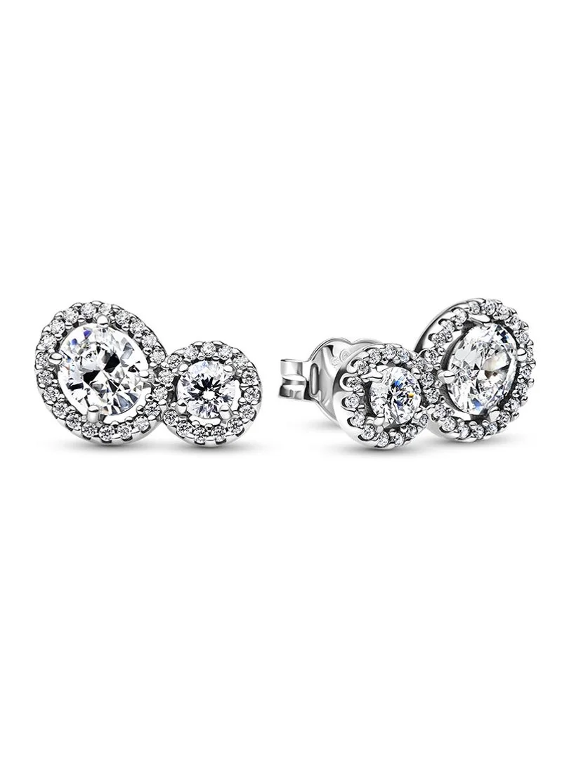 باندورا Embracing Halo Stud Earrings