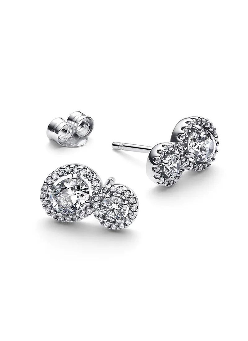 باندورا Embracing Halo Stud Earrings