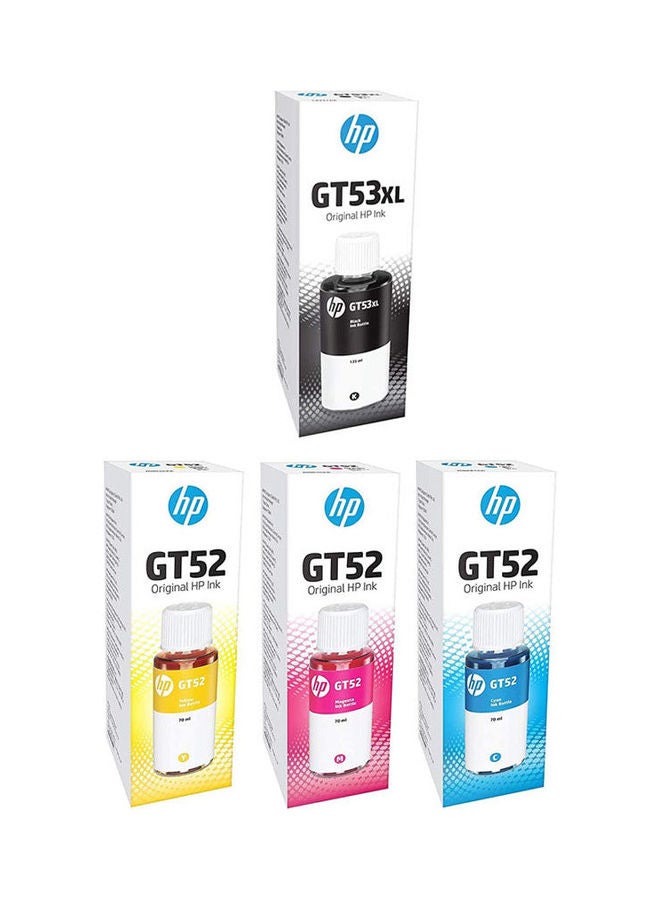 HP مجموعة زجاجات حبر GT52 بإجمالي 4 قطع متعدد الألوان - Image 1