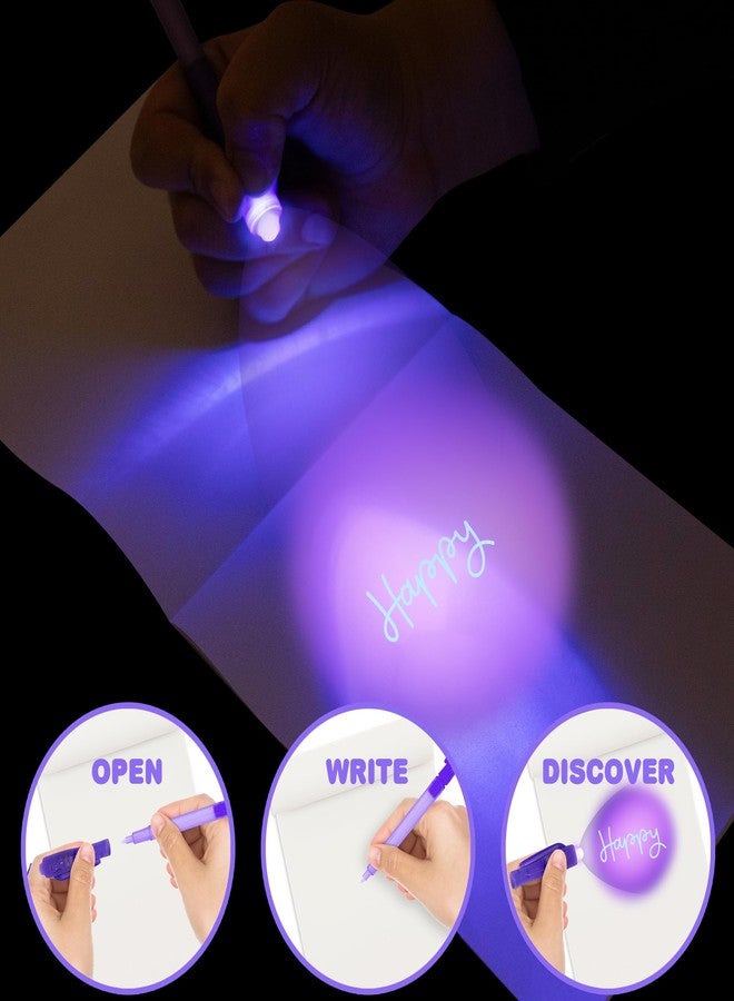ArtCreativity Invisible Ink Pen & Notepad Kit - 24 Sets of Unicorn Party Favor Kits - 24 UV Light Pens and 24 Secret Diary Notebooks - Spy Pen Unicorn Birthday Party Supplies - Kids Stationery Sets - Image 3
