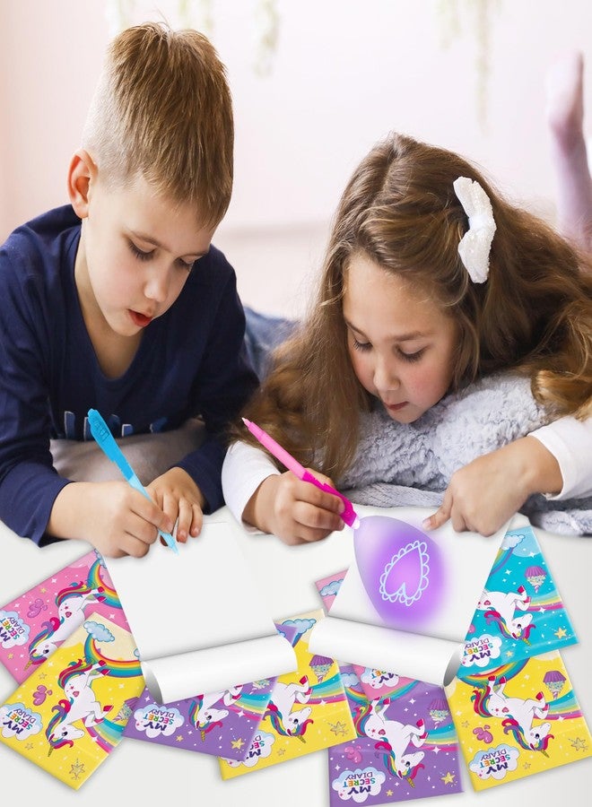 ArtCreativity Invisible Ink Pen & Notepad Kit - 24 Sets of Unicorn Party Favor Kits - 24 UV Light Pens and 24 Secret Diary Notebooks - Spy Pen Unicorn Birthday Party Supplies - Kids Stationery Sets - Image 5