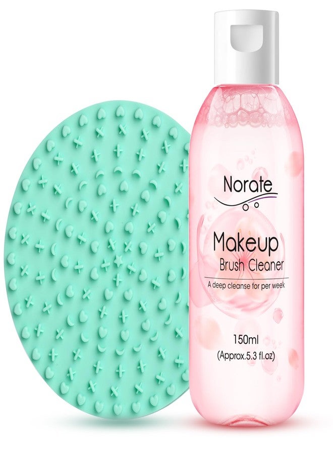 Norate Makeup Brush Cleaner, Make Up Brush Cleaner Solution + Makeup Brush Cleansing Pad, Brush Cleaner Mat for Brushes, Deep Clean Shampoo, Gentle Formula Cruelty Free, 2 Piece Set - Image 1
