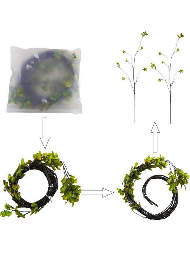 Chase Up 4Pcs 38'' Artificial Ficus Branches Fake Greenery Stems Faux Ficus Twig Plants Green Fake Leaf Spray for Home Office Wedding Vase Filler Banquet Home Decoration (Green) - Image 2