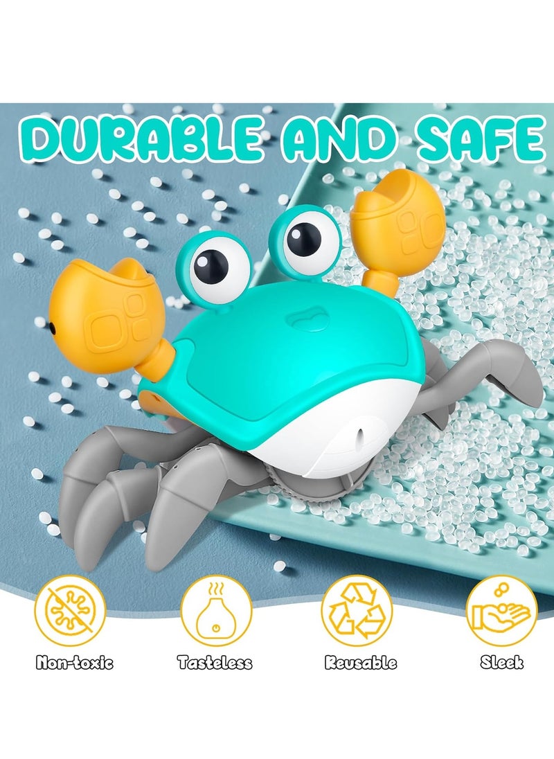 ELTRAZONE - Crawly crab baby toy,Birthday Gifts for Toddler & Newborn, Light-Up Walking Dancing Moving Crab with Music & Obstacle Avoidance,Build in Rechargeable Battery for Crawling Crab Baby Interactive Toy - Image 1