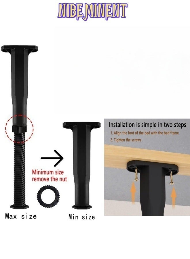 NIBEMINENT Bed Frame Legs-Durable Bed Support Legs, Bed Frame Support Legs,Adjustable Height Center Support Leg for Bed Frame (9.4"-17.5"), 4-Pack Bed Slats Legs, Long-Lasting Stability (T003, Small) - Image 5