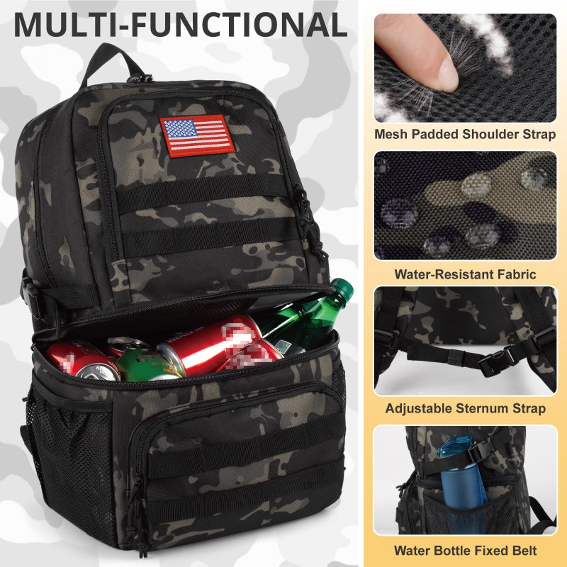 ATRIPACK Tactical Double Deck Cooler Backpack for Men,Large Lunch Backpack with 2 Compartment,Soft Coolers Bag Water-Resistant Leak Proof Coolers Bag Beach Picnic - Image 5