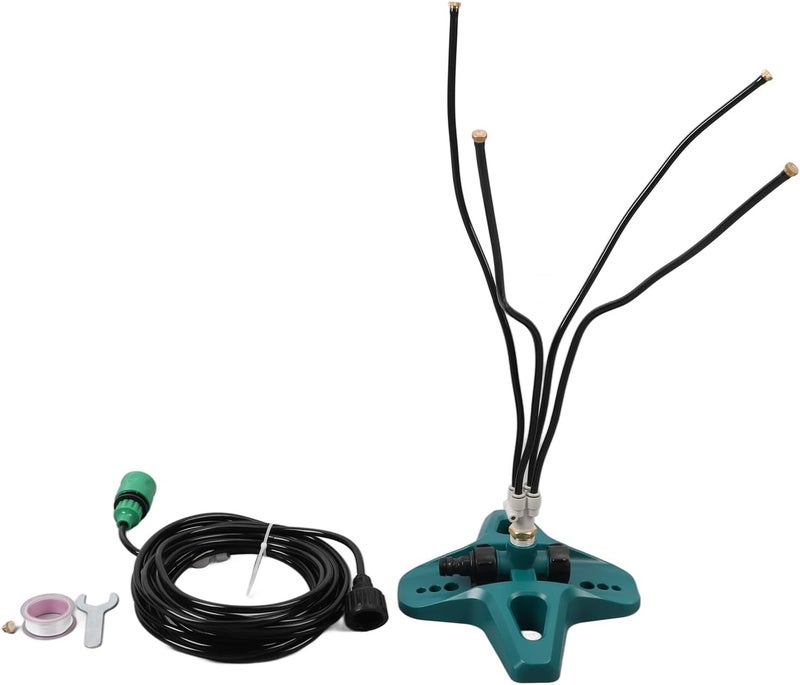 Standing Misting Cooling System, Outdoor Portable Standing Misters with Adjustable Bendable Hose, 8 Meter Line US Standard Thread for Backyard Pool Pet Cooling, Includes 4 Brass No - Image 1