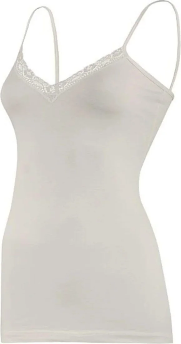 Yıldız Yildiz 2227 Women's Rope Strap Modal V Neck Lace Undershirt 12 Pieces