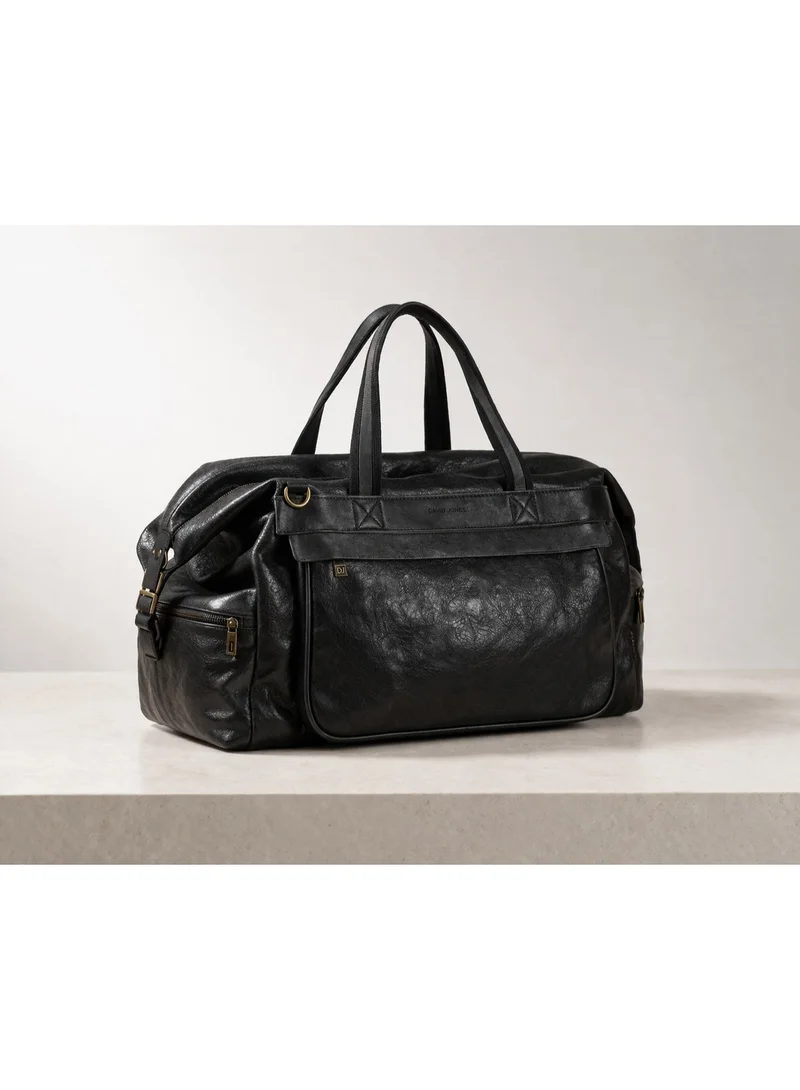 David Jones black The new narcisse weekend Bag-premium overnight bag for women and men- Leather Travel Bag based in france- Duffle bag with Adjustable strap By David Jones for Women | Best Price UAE