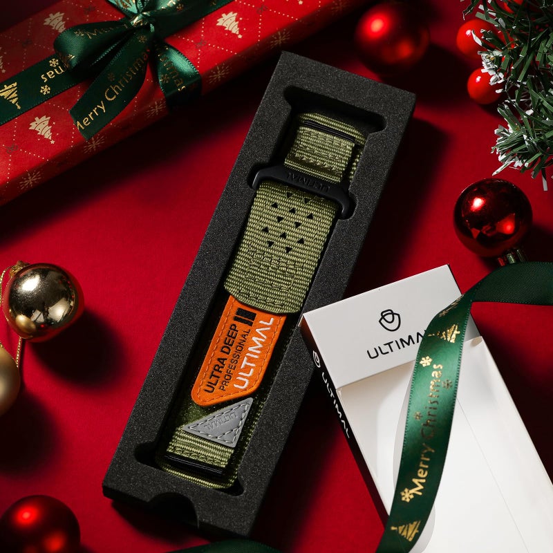 ULTIMAL Compatible with Samsung Galaxy Watch 7 6 5 4 FE 40mm 44mm/6 Classic 43mm 47mm/5 Pro 45mm/4 Classic 42mm 46mm, 20mm Nylon Adjustable Sports Strap for Men Women (ARMY GREEN, L) - Image 2