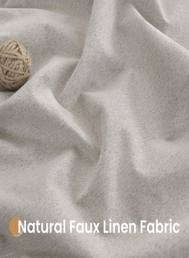 BGment Oatmeal Blackout Curtains for Bedroom 84 Inch Long - Linen Textured Thermal Insulated Light Blocking Lightweight Bronze Grommet Window Drapes for Farmhouse Living Room, 2 Panels, 52 x 84 Inch - Image 4