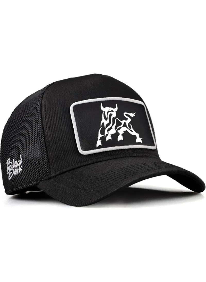 Black Börk Blackbörk V2 Trucker Taurus - Black Cordura Fabric Hat (Cap) with 2 Code Logo