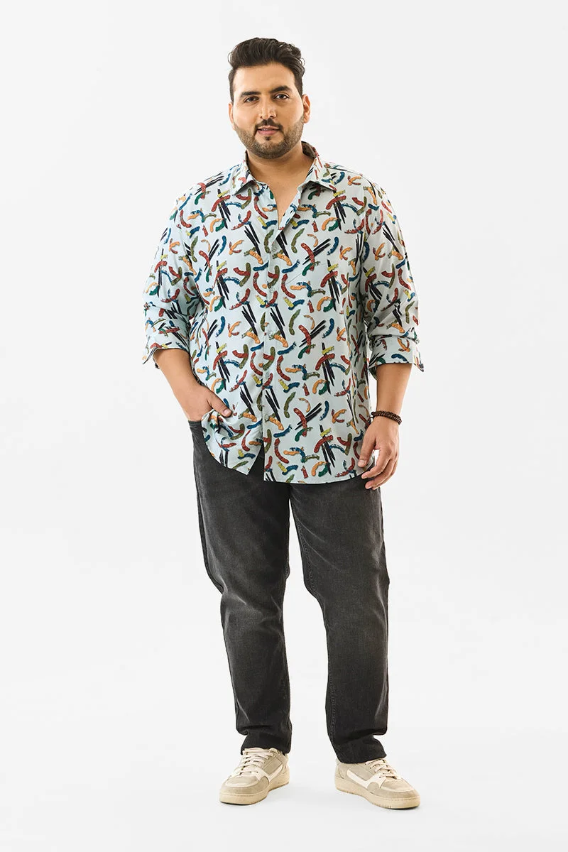 SNITCH قميص مقاس كبير فيسكوز % بتصميم تجريدي