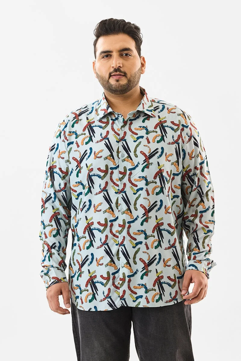 سنيتش قميص مقاس كبير فيسكوز % بتصميم تجريدي