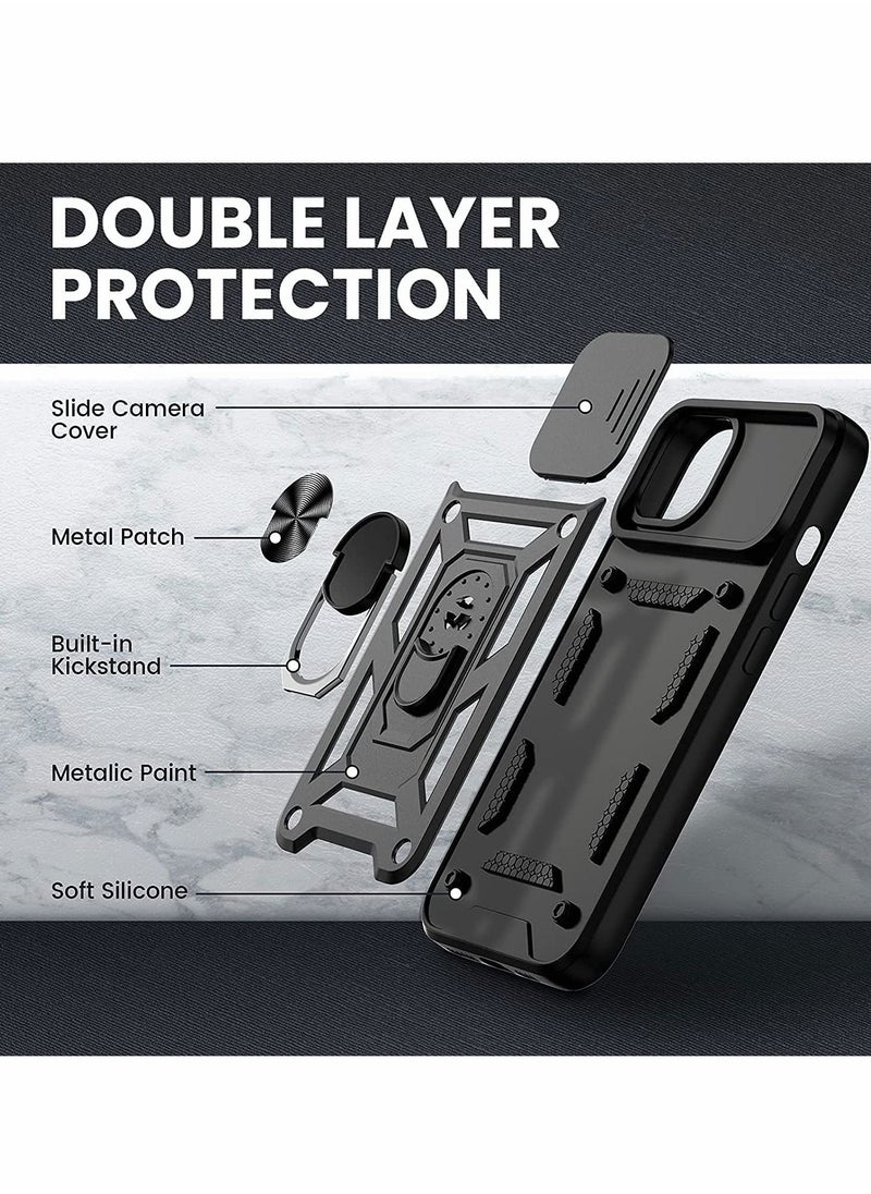 Generic - Excefore for iPhone 13 Pro Max Case, 13 Pro Max Cover Kickstand Case with Slide Camera Cover - Image 1