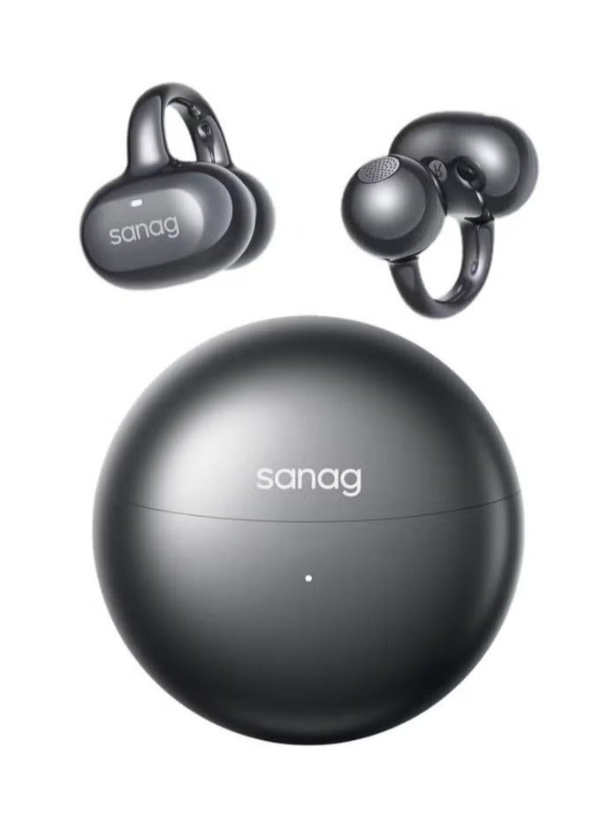 ساناج سماعات أذن لاسلكية Sanag S6S Ultra بلوتوث 5.4 بتصميم مفتوح ومشبك، أسود - Image 1