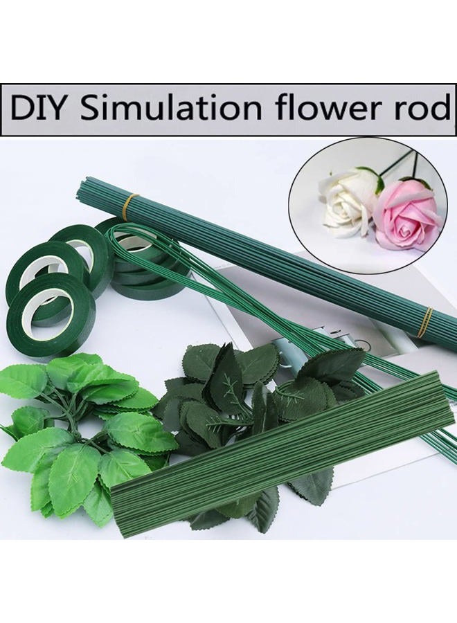Arlai Pack of 50, Diameter 2mm Dark Green Paper Wrapped Floral stem Wire 16 Inch Floral Stem Wire - DIY Bouquet Stem Wrapping and Crafts - Image 4