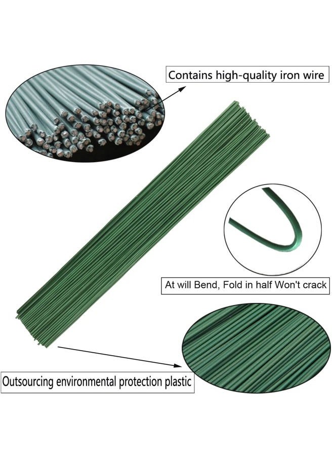 Arlai Pack of 50, Diameter 2mm Dark Green Paper Wrapped Floral stem Wire 16 Inch Floral Stem Wire - DIY Bouquet Stem Wrapping and Crafts - Image 3