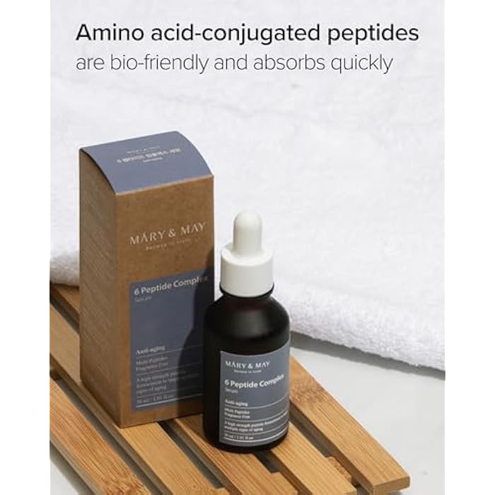 MARY & MAY Mary&May 6 Peptide Complex Serum - Advanced Wrinkle Improvement with Firming and Lifting Effects - Korean Skincare - Fragrance Free, Hypoallergenic, Quick Absorbing, 1.01oz. - Image 4