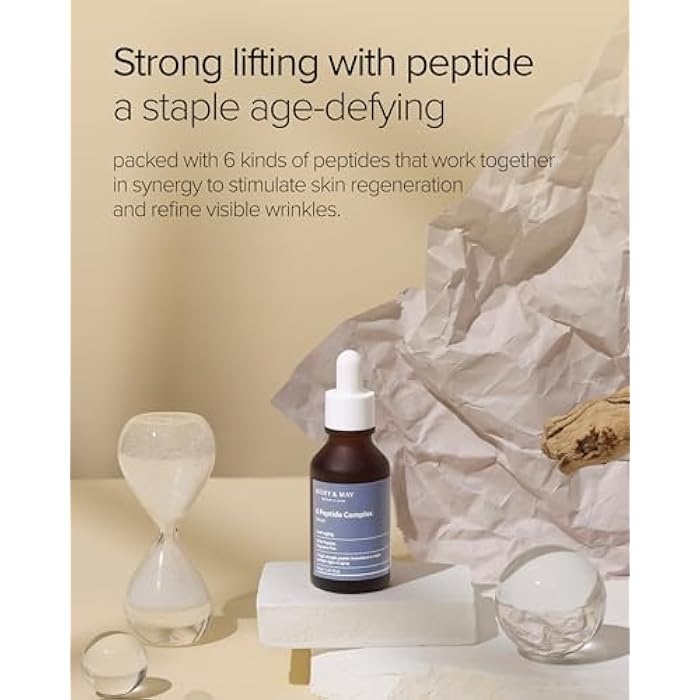 MARY & MAY Mary&May 6 Peptide Complex Serum - Advanced Wrinkle Improvement with Firming and Lifting Effects - Korean Skincare - Fragrance Free, Hypoallergenic, Quick Absorbing, 1.01oz. - Image 3