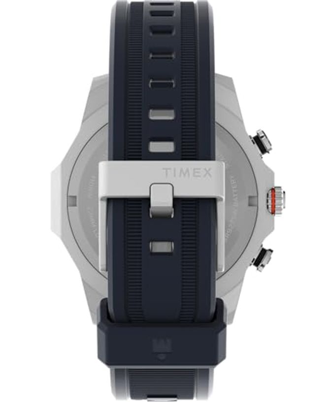 TIMEX Men'S Ironman Triathlon Adrenaline 48Mm Watch Blue Strap Blue Dial Silver-Tone Case - Image 3