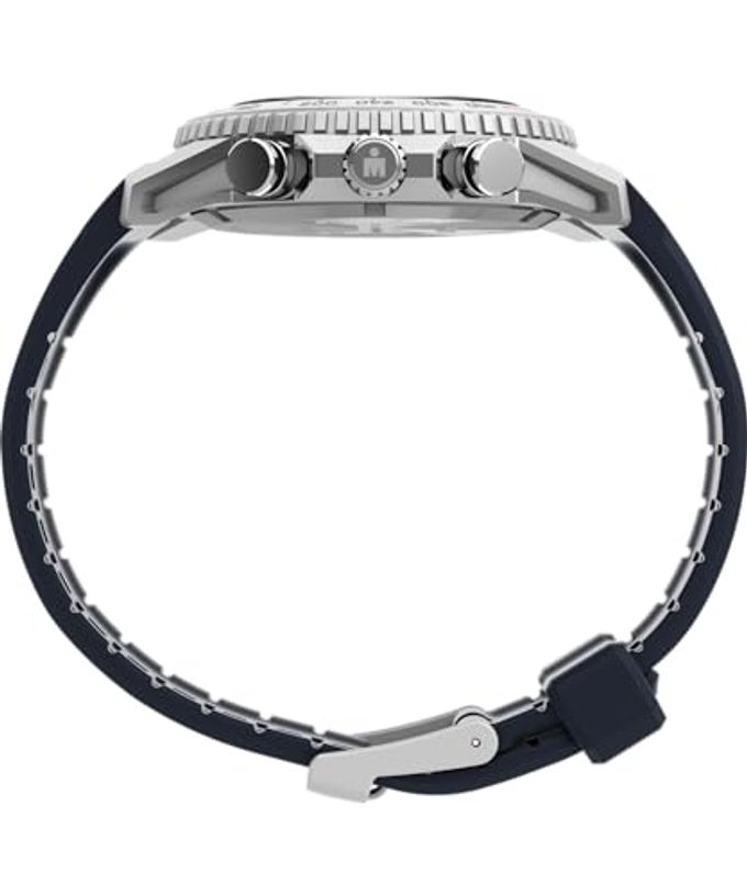 TIMEX Men'S Ironman Triathlon Adrenaline 48Mm Watch Blue Strap Blue Dial Silver-Tone Case - Image 2
