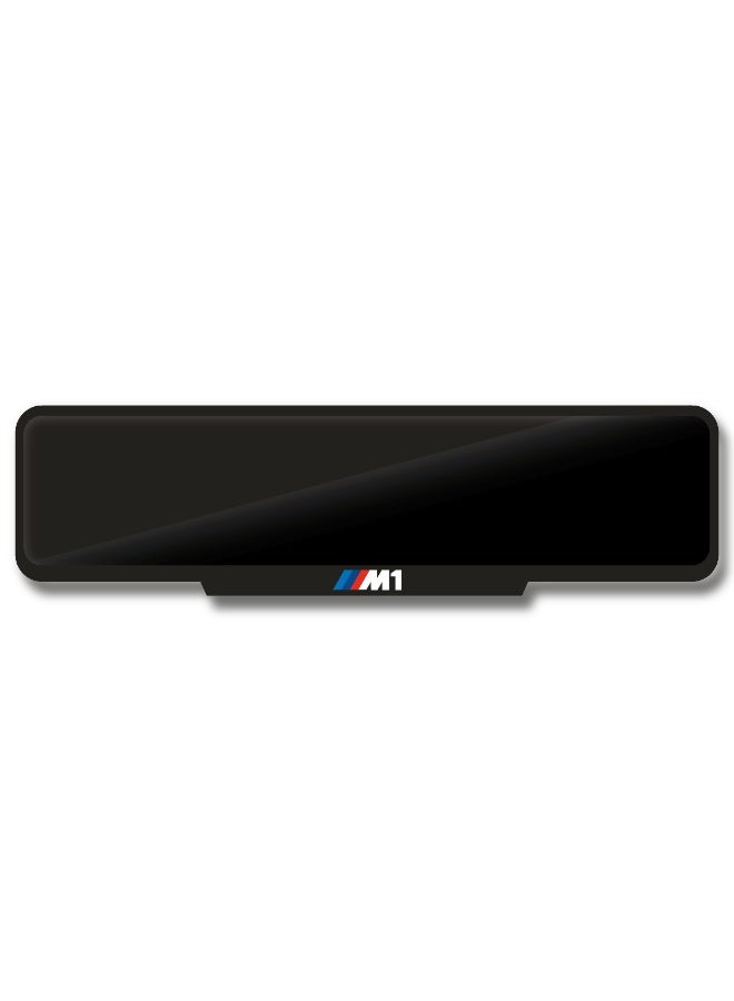 DXBSTAMPS BMW M1 Number Plate Frame – Glossy Black Finish – M-Stripes Logo – Easy Tape Mount – Available in Sport, Square & Long Sizes  - Image 1