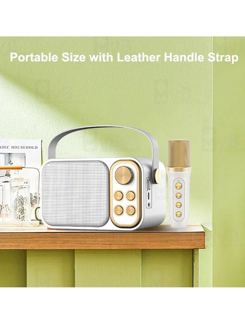 SU.YOSD Wireless Karaoke Speaker With Microphone YS-103 White - Image 2