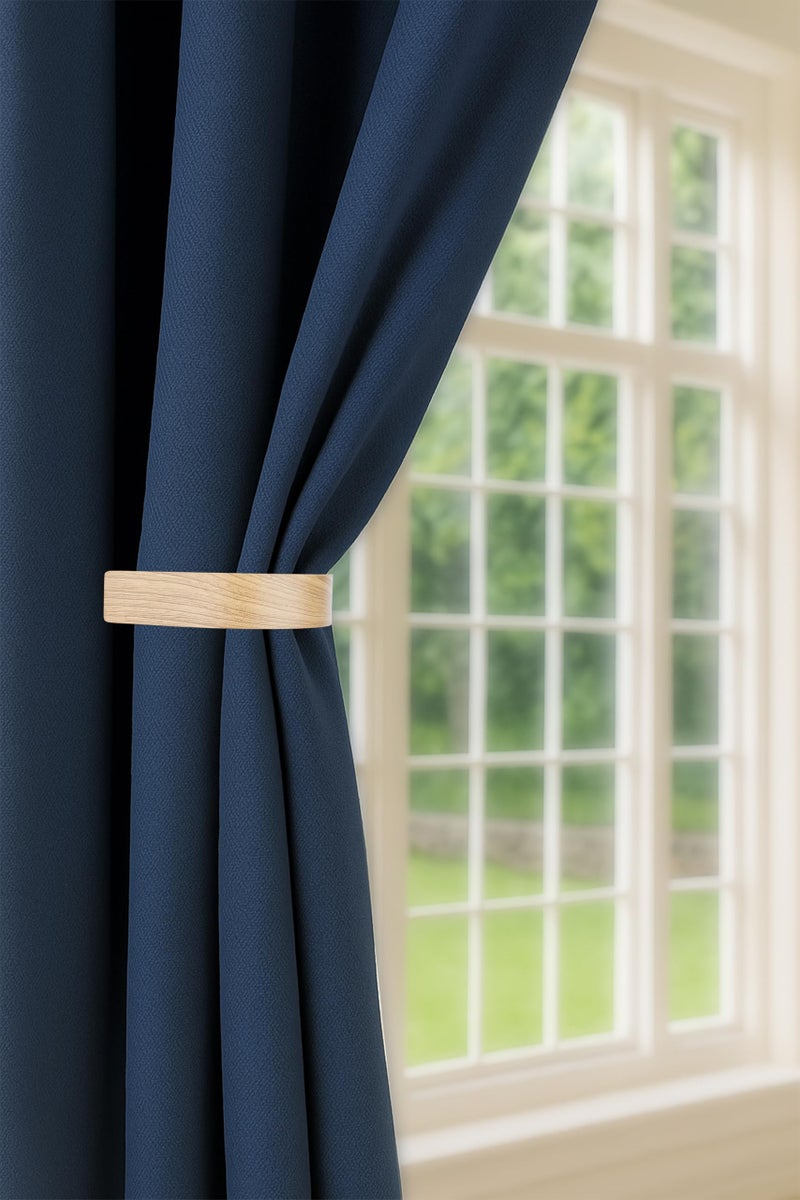 Colornest Curtain Holdbacks 2 Pack Modern Curtain Tiebacks Wall Mount | Oak Wood Look Solid Aluminum U Shaped Drapery Wall Hooks Drapery-Pull Backs Curtain Holders Curtain Tie Backs - Image 4