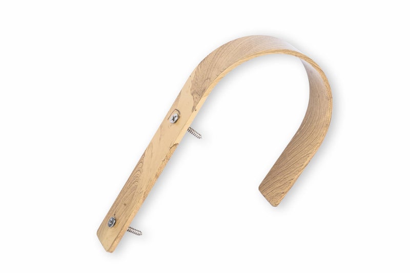 Colornest Curtain Holdbacks 2 Pack Modern Curtain Tiebacks Wall Mount | Oak Wood Look Solid Aluminum U Shaped Drapery Wall Hooks Drapery-Pull Backs Curtain Holders Curtain Tie Backs - Image 5