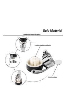 Y&D 2 Pack Silver Bottle Stoppers Stainless Steel with Food Grade Silicone Leak Proof Keep Fresh Reusable Saver  - Image 2