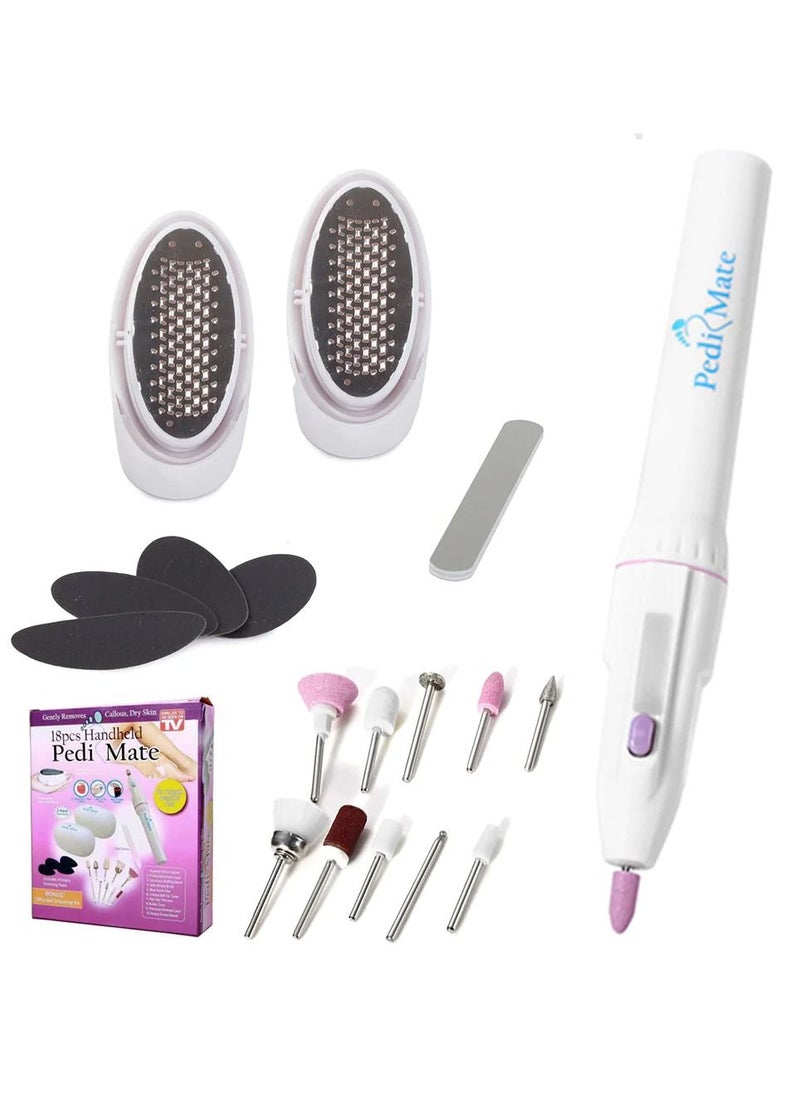 Pedi Mate 18pcs/set Handheld Pedi Mate Nail Tool Finger Foot Nail Electric Manicure Sander Pedicure Foot Care Tool Gently Removes  - Image 3