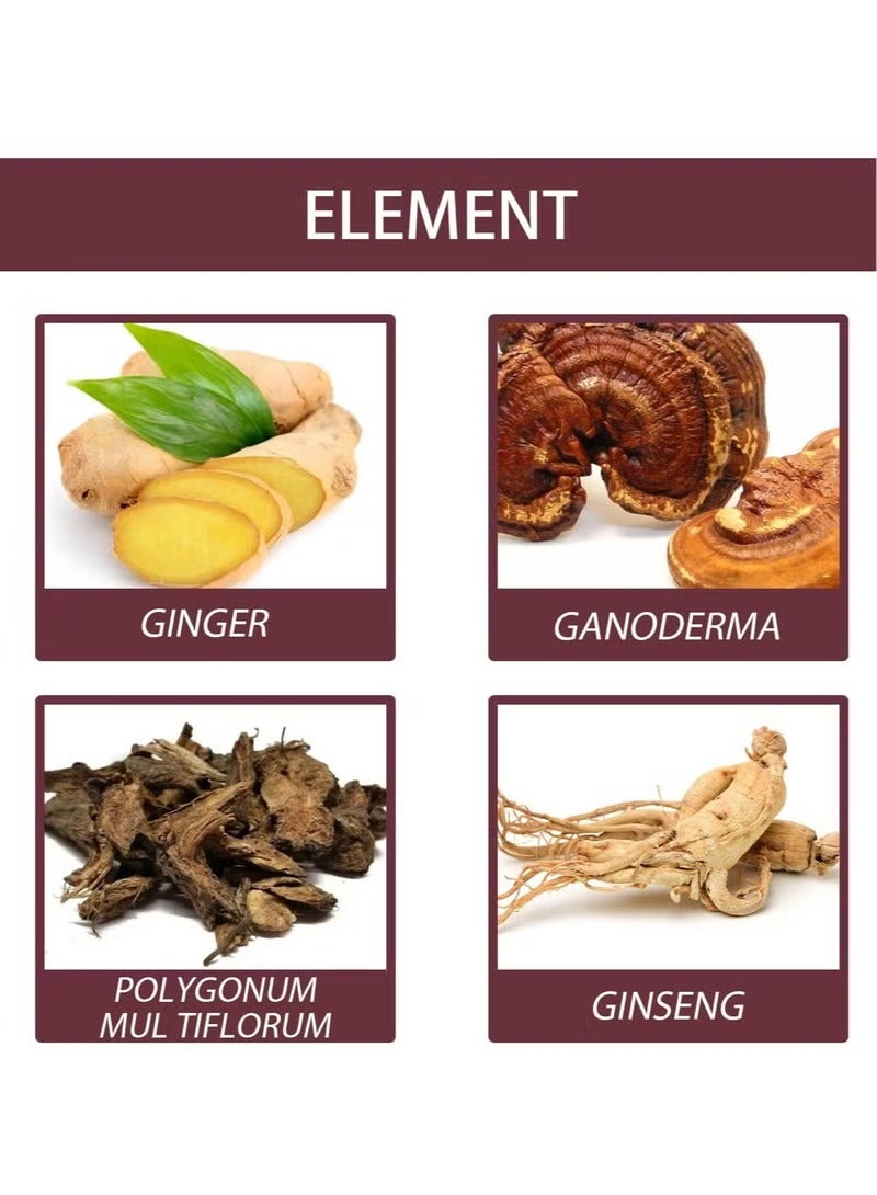 SOUTH MOON Herbal Cray Hair Verse Essence Spray，Polygonum Multiflorum And Ginger Black Hair Liquid, Herbal Extracts Nourish And Repair Gray Hair 3*100ml - Image 3