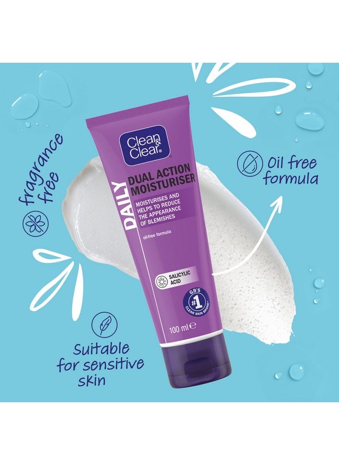 CLEAN & CLEAR Clean and Clear Dual Action Moisturiser - 100 ml  - Image 3