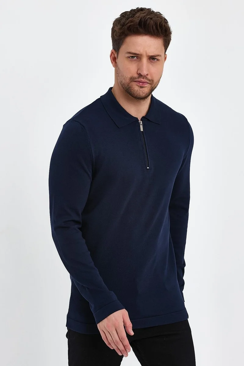 Alexander Gardi Zippered Polo Neck Sweater (E23-6702)