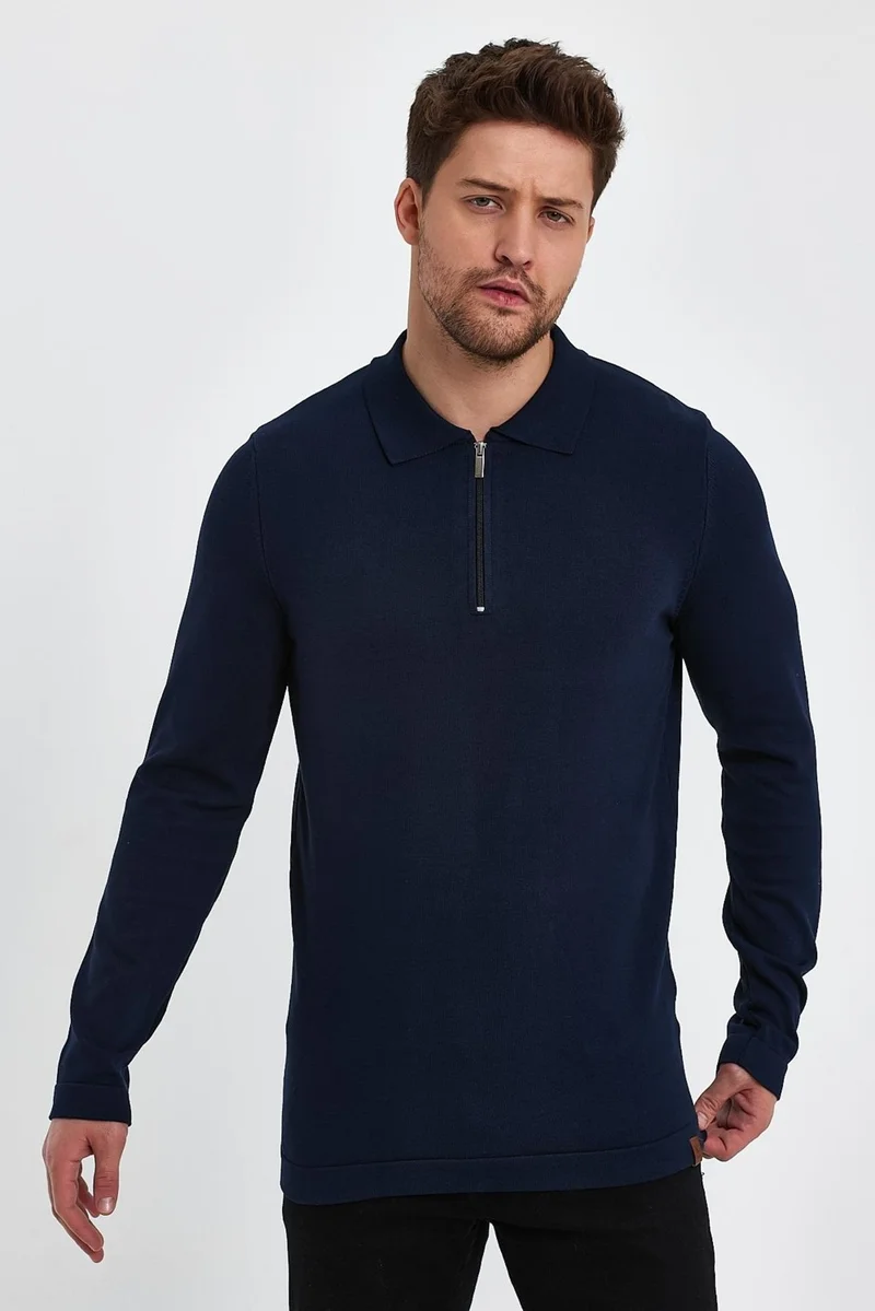 Alexander Gardi Zippered Polo Neck Sweater (E23-6702)