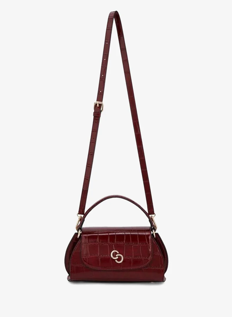 سيليست Textured Satchel Bag With Detachable Strap