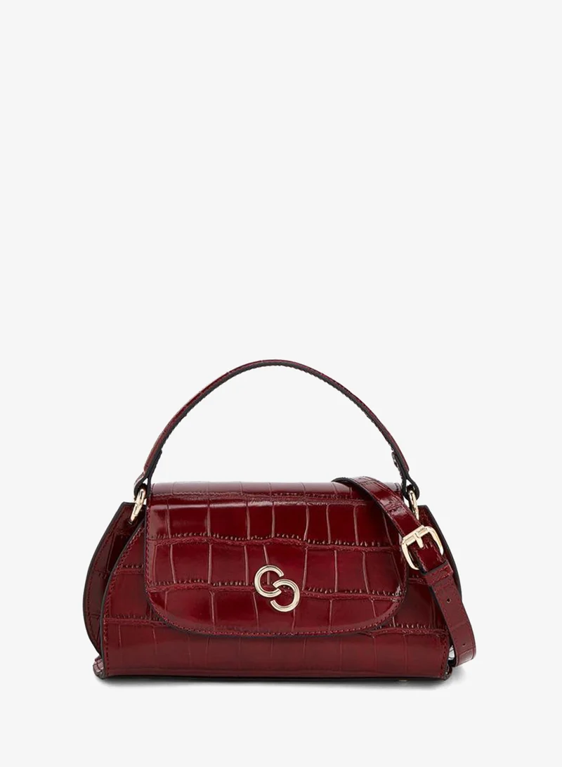 سيليست Textured Satchel Bag With Detachable Strap