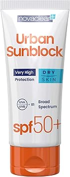 novaclear كريم نوفاكلير للوجه SPF 50 للبشرة الجافة مع واقي الشمس 40 مل ضد أشعة UVA و UVB و IR حماية عالية من الشمس من إيكوالان فارما - Image 1