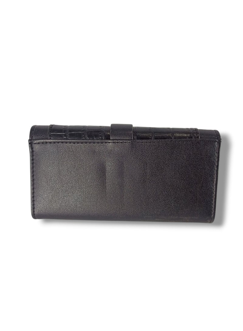 Women's wallet with many pockets and spaces for Visa cards, high quality, black  - Image 2