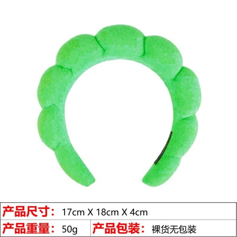 Generic Twist Sponge Headband Set Cloud Hair Accessory 9# towel cloth grass green headband