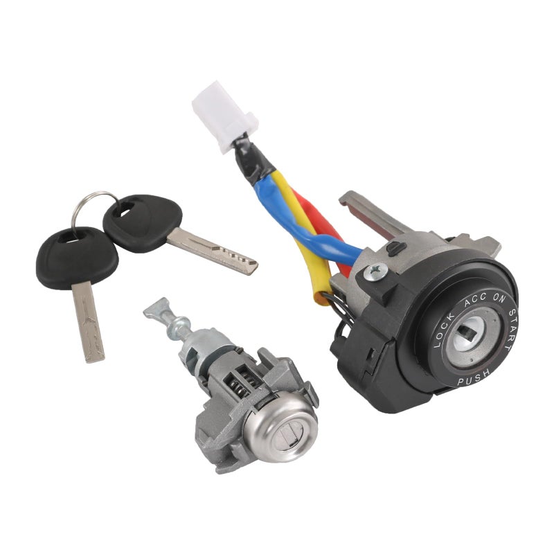 DICMIC Ignition Lock Cylinder Switch with Left Driver Side Door Lock Cylinder Compatible with 20112015 Kia Optima 20132017 Kia Rio Replace 819001WK00 819702TA00 - Image 2