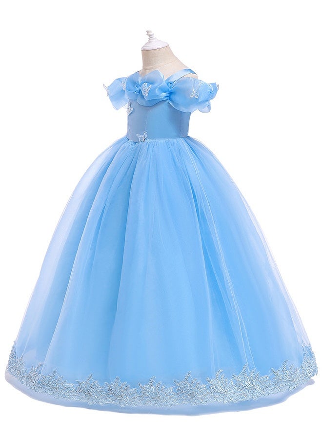 Princess Costume For Girl With Accessories - Blue 120cm - Image 4