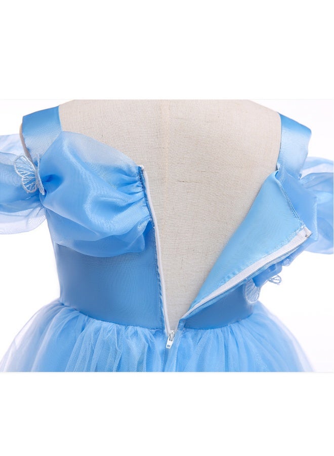 Princess Costume For Girl With Accessories - Blue 120cm - Image 2