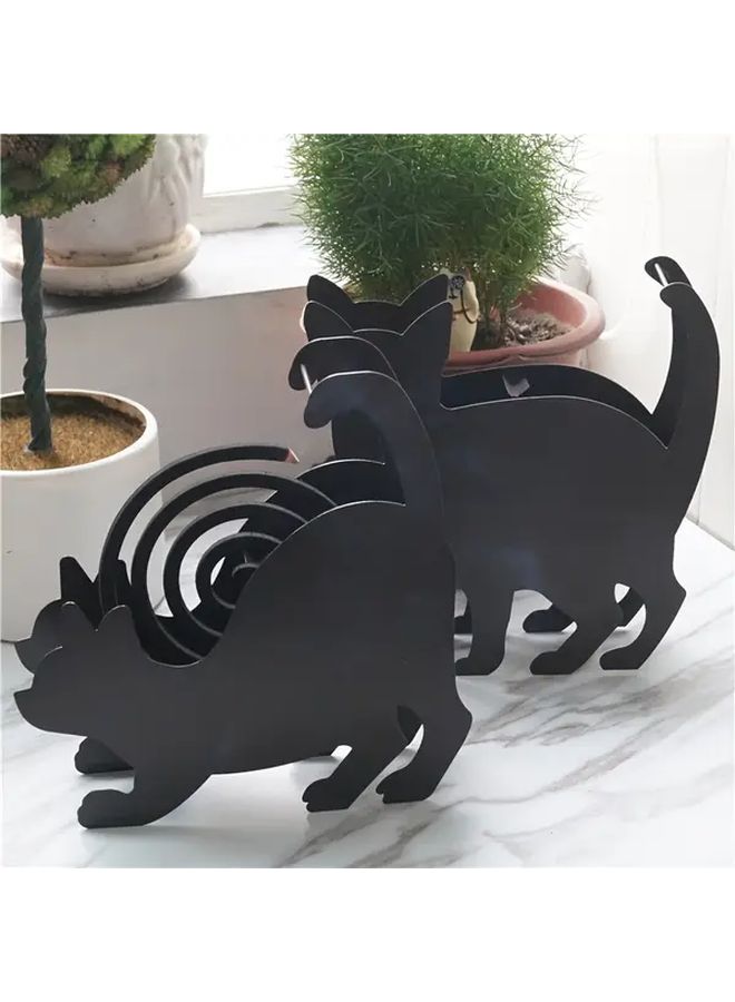 Vintage Iron Cat Mosquito Coil Holder Decorative Stand Model B - Image 1
