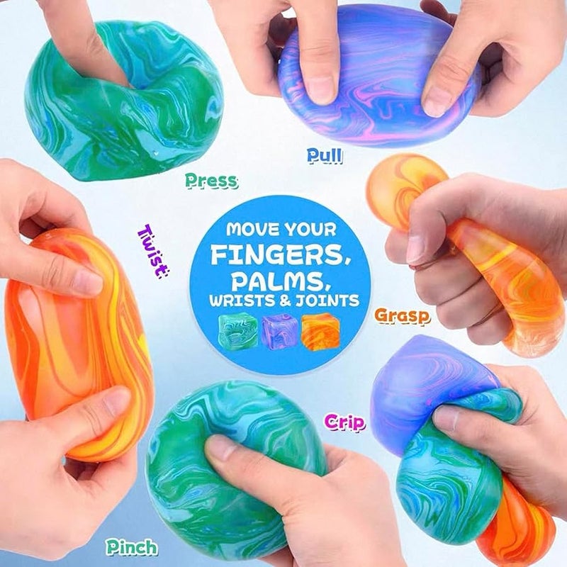 QITAI Swirl Stress Cube Squishy Toys, Slow Rebound Squishy Fidget Toy for Adults, Unique Swirling Color Mixing, Slow Rising Sensory Toys for Anxiety Stress Relief (Purple) - Image 2