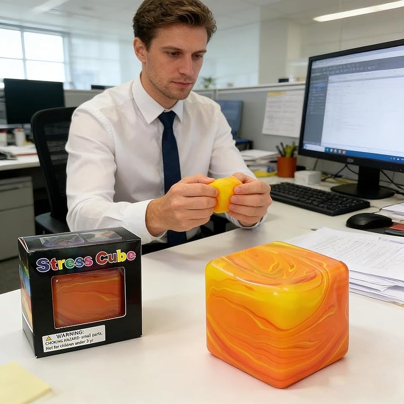 QITAI Swirl Stress Cube Squishy Toys, Slow Rebound Squishy Fidget Toy for Adults, Unique Swirling Color Mixing, Slow Rising Sensory Toys for Anxiety Stress Relief (Purple) - Image 5