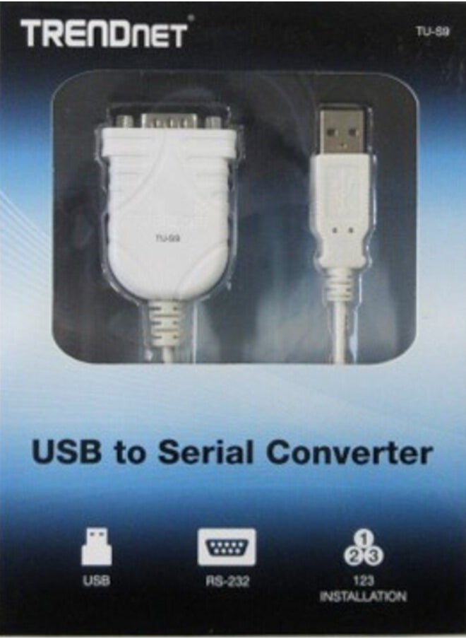 Trendnet - USB to Serial Converter, Connect a RS-232 Serial Device to a USB Port, Easy Installation, Universal Plug & Play, TU-S9 - Image 1