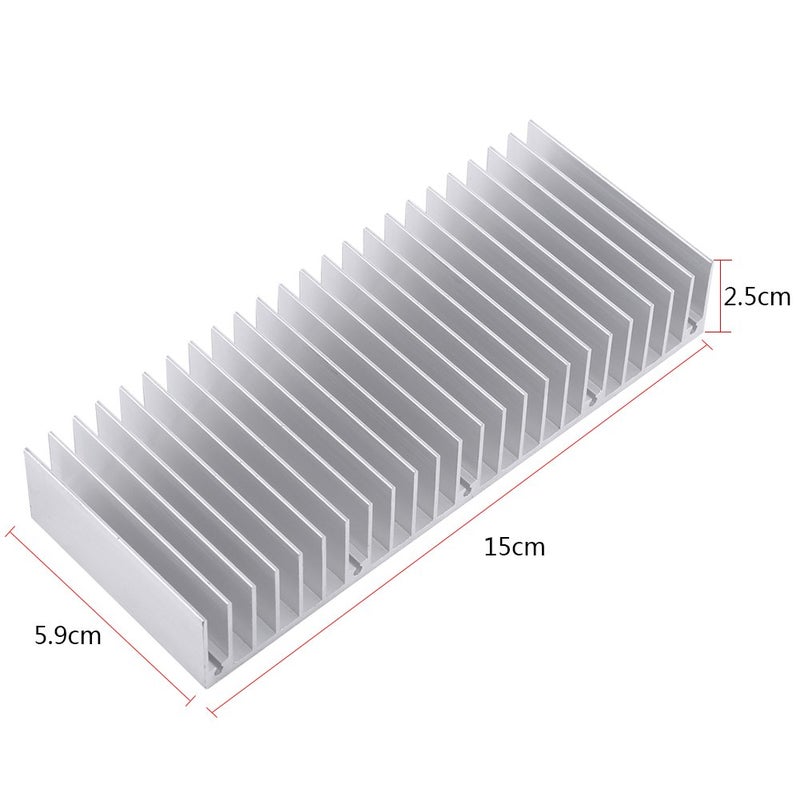 Aluminum Heatsink 150mm x 59mm x 25mm 24 Fins for Amplifier IC Module PC Cooling - Image 4