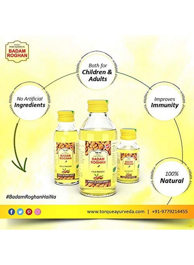 Torque S Badam Roghan Oil Sweet Almond Oil 100% Pure And Cold Pressed For Hair And Skin100Ml (Pack Of 1) - Image 5